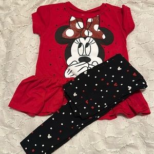 Disney Mini Mouse 5T tunic and pant set
